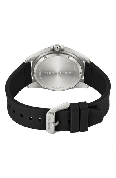 Shop Kenneth Cole Dress Sport Silicone Strap Watch, 42mm In Black