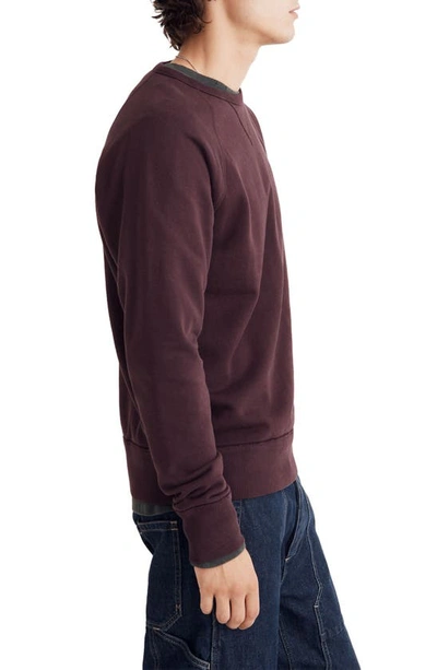 Shop Madewell Garment Dyed Crewneck Sweatshirt In Spiced Raisin