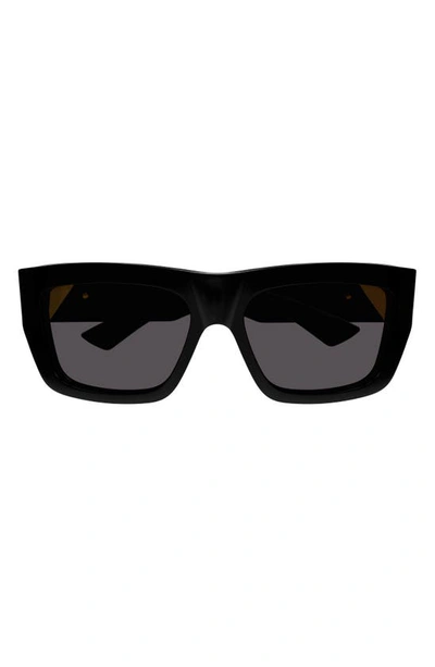 Shop Bottega Veneta 57mm Square Sunglasses In Black