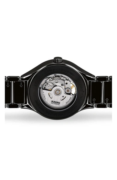 Shop Rado True Automatic Open Heart Ceramic Watch, 40mm In Black