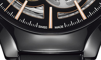 Shop Rado True Automatic Open Heart Ceramic Watch, 40mm In Black