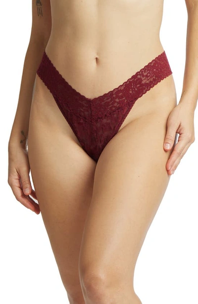 Shop Hanky Panky Daily Lace Original Rise Thong In Lipstick Red