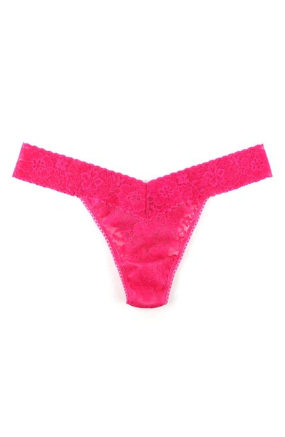 Shop Hanky Panky Daily Lace Original Rise Thong In Starburst Pink