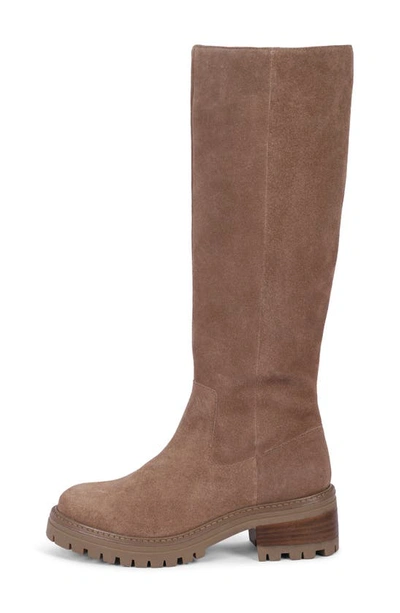 Shop Gentle Souls By Kenneth Cole Brandon Lug Sole Knee High Boot In Taupe Suede