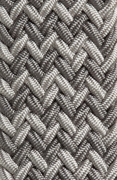 Torino Braided Chevron Stretch Belt In Grey Multi