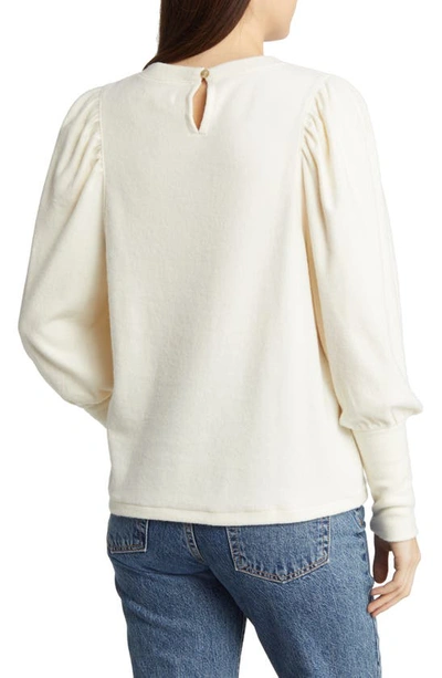 Shop Madewell Puff Sleeve Brushed Jersey Top In Antique Cream