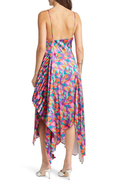 Shop Area Stars Geometric Print Handkerchief Hem Dress In Multi