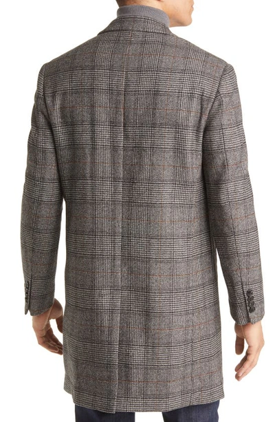 Shop Cardinal Of Canada Stedwell Wool Topcoat In Charcoal Plaid