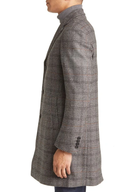 Shop Cardinal Of Canada Stedwell Wool Topcoat In Charcoal Plaid