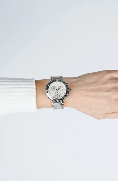 Shop Balmain Chronograph Diamond Bracelet Watch, 38mm In Silver