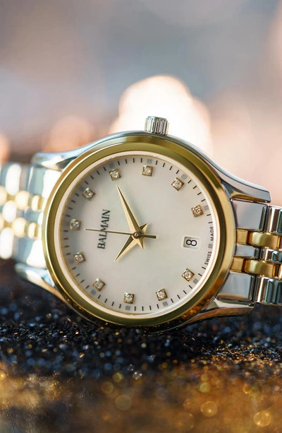 Balmain Beleganza Diamond Two-tone Bracelet Watch, 27.5mm In Two Tone