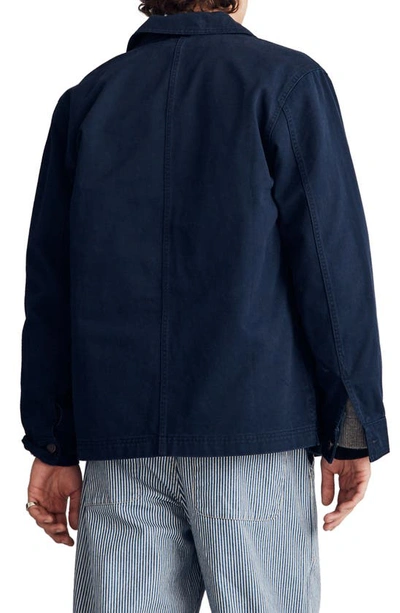 Shop Madewell Garment-dyed Canvas Chore Jacket In Deep Indigo