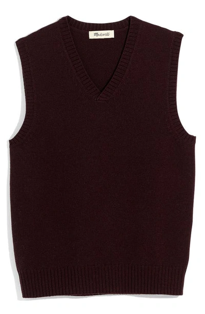 Shop Madewell Wool Blend Sweater Vest In Spiced Raisin