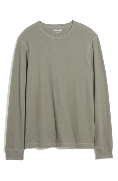 Shop Madewell Waffle Knit Long Sleeve Tee In Light Spruce