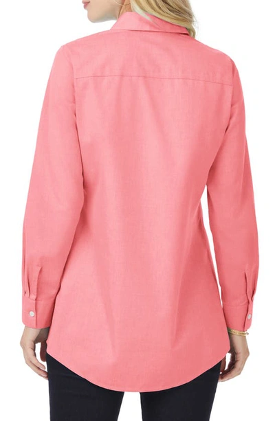 Shop Foxcroft Cici Non-iron Tunic Blouse In Pink Peach