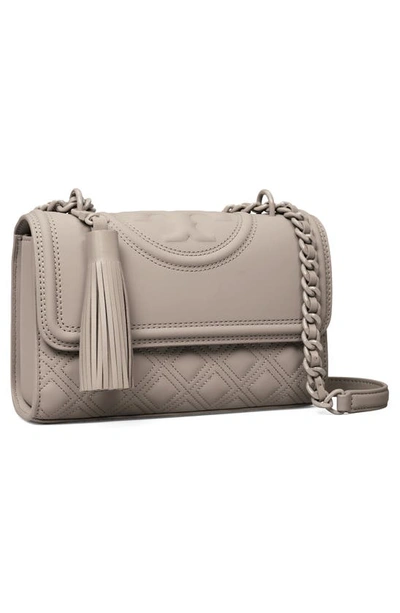 Tory Burch Fleming Matte Small Convertible Shoulder Bag In Gray Heron