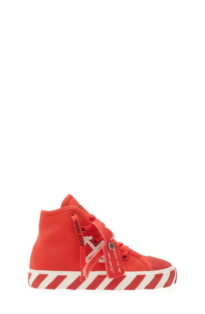 Shop Off-white Kids' Vulcanized High Top Sneaker In Red/ White