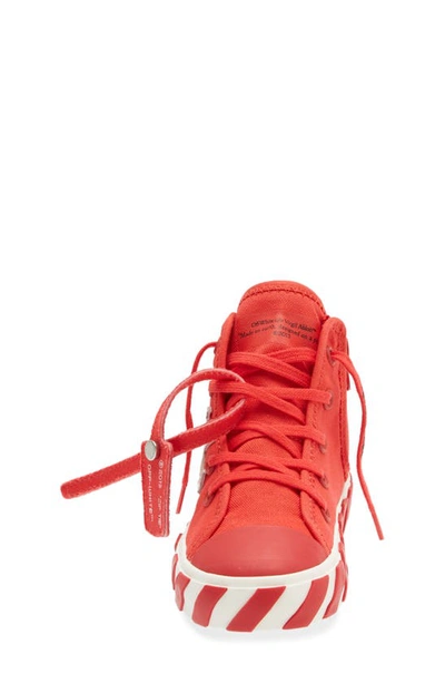 Shop Off-white Kids' Vulcanized High Top Sneaker In Red/ White