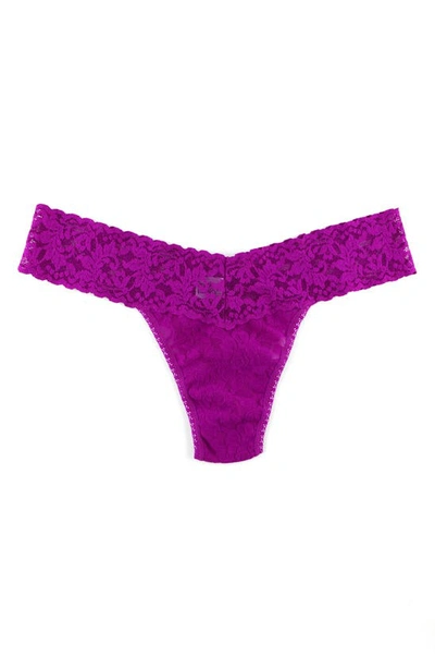 Shop Hanky Panky Signature Lace Low Rise Thong In Countess Pink