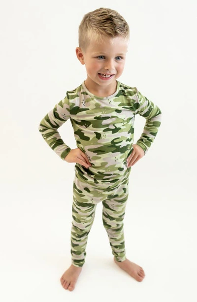Shop Bellabu Bear Kids' Green Camo Fitted Two-piece Pajamas