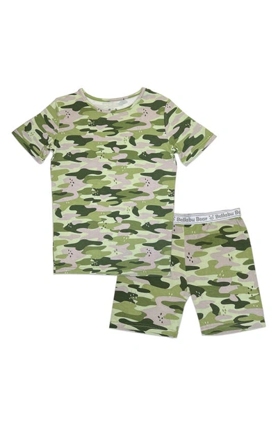 Shop Bellabu Bear Kids' Green Camo Fitted Two-piece Short Pajamas