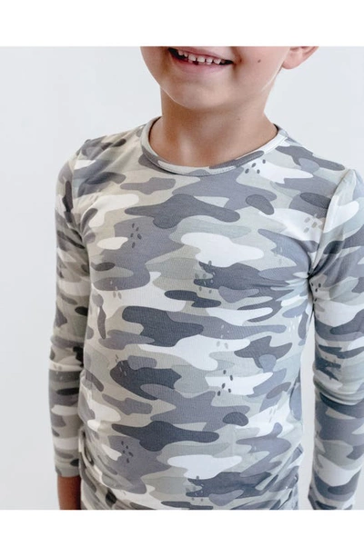Shop Bellabu Bear Kids' Grey Camo Fitted Two-piece Pajamas