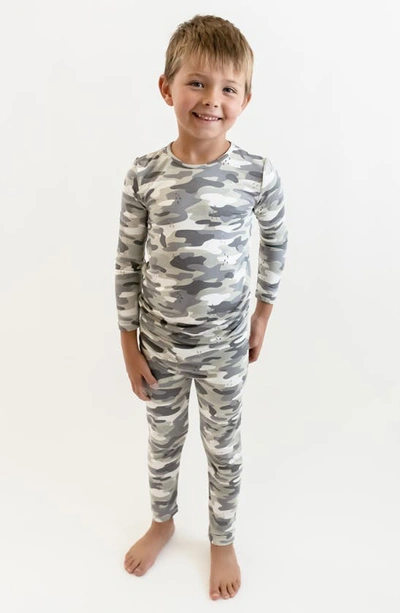 Shop Bellabu Bear Kids' Grey Camo Fitted Two-piece Pajamas