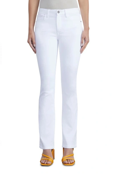 Shop Lafayette 148 Mercer Kick Flare Jeans In Washed Plaster