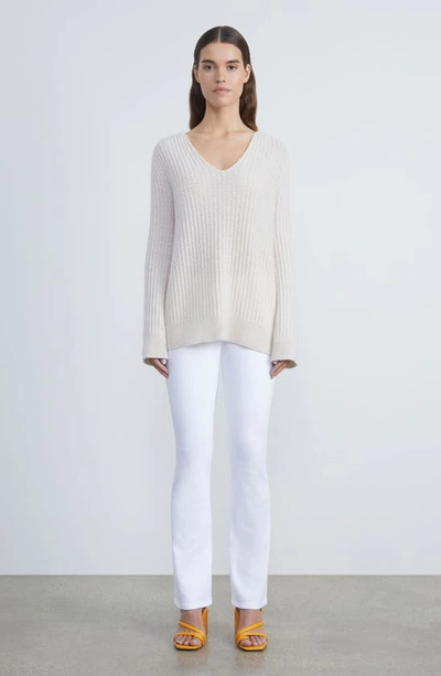 Lafayette 148 Mercer High Rise Kick Flare Jeans In Washed Plaster In Washed Plaster