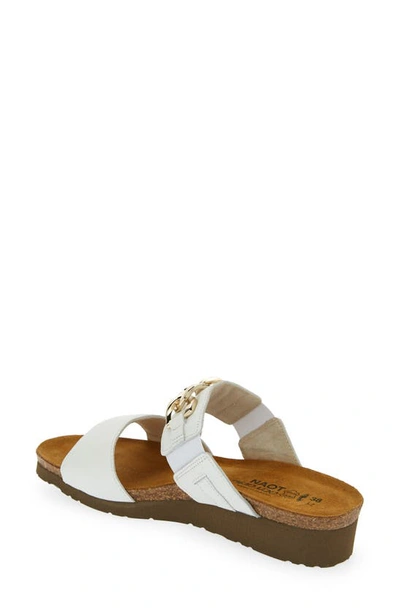Naot Victoria Wedge Slide In Soft White Leather