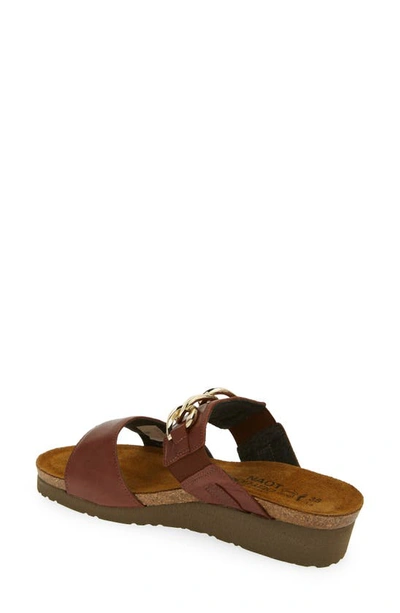 Shop Naot Victoria Wedge Slide Sandal In Chestnut Leather