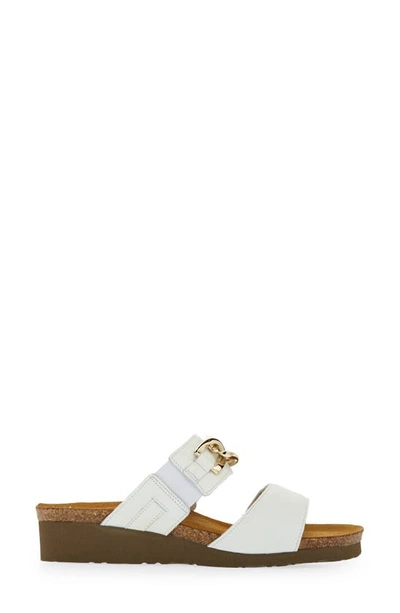 Naot Victoria Wedge Slide In Soft White Leather