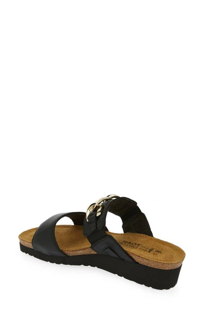 Shop Naot Victoria Wedge Slide Sandal In Soft Black Leather