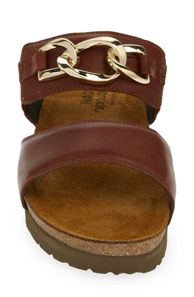 Shop Naot Victoria Wedge Slide Sandal In Chestnut Leather