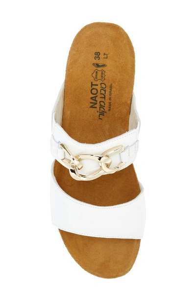 Shop Naot Victoria Wedge Slide Sandal In Soft White Leather