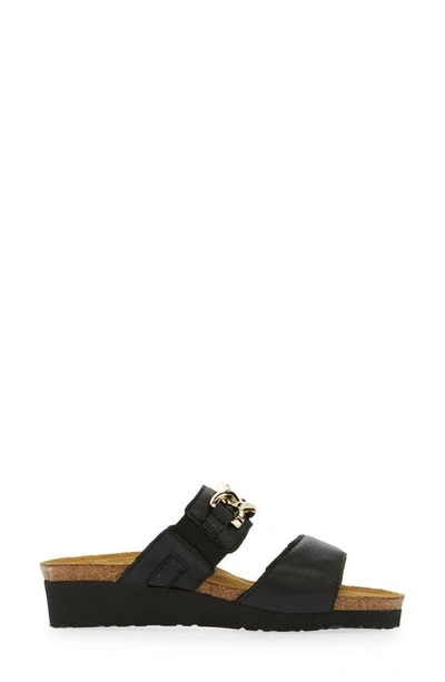 Naot Victoria Wedge Slide In Soft Black Leather
