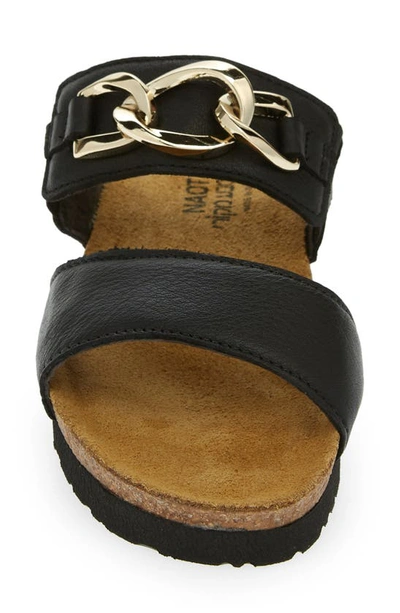 Naot Victoria Wedge Slide In Soft Black Leather