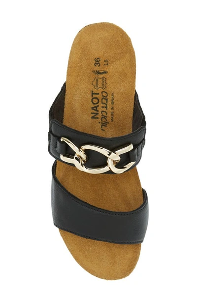 Naot Victoria Wedge Slide In Soft Black Leather