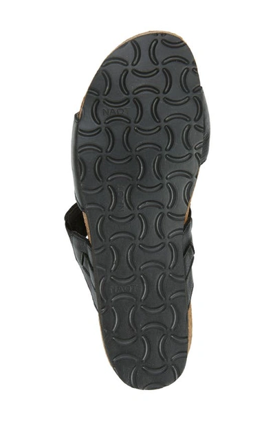 Naot Victoria Wedge Slide In Soft Black Leather