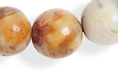 Clifton Wilson Tiger's Eye Beaded Bracelet In Soft Tan