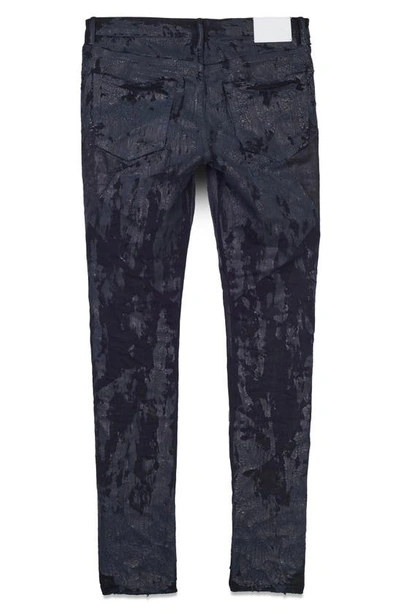 Shop Purple Brand Crackle Coated Stretch Skinny Jeans In Black Crackle Paint With Foil