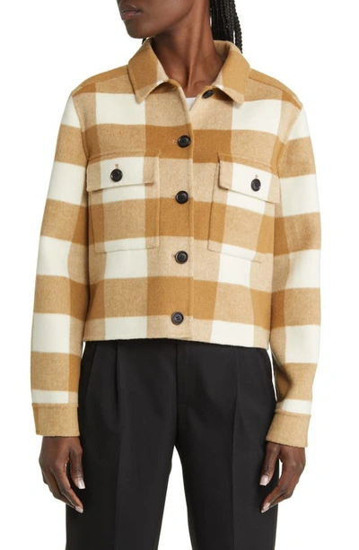 Wool-Blend Buffalo Check Shirt Jacket