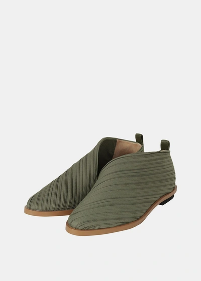 Issey Miyake Pleats Please Green Pleats Wrapped Shoes | ModeSens