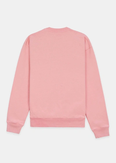 Shop Sporty And Rich Sporty & Rich Rose Serif Logo Embroidered Sweatshirt In Rose & White