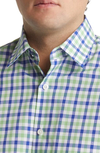 Shop Duchamp Tailored Fit Gingham Dress Shirt In Green