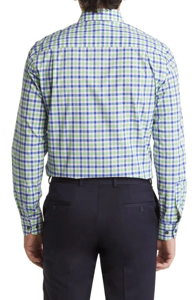 Shop Duchamp Tailored Fit Gingham Dress Shirt In Green