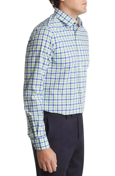 Shop Duchamp Tailored Fit Gingham Dress Shirt In Green