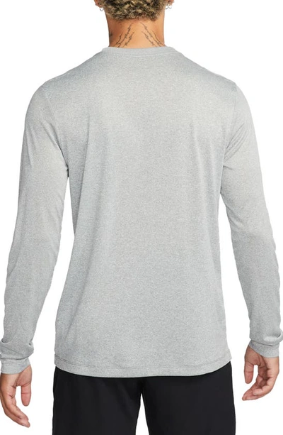 Shop Nike Legend Long Sleeve Dri-fit Training T-shirt In Grey/ Silver/ Htr/ Black