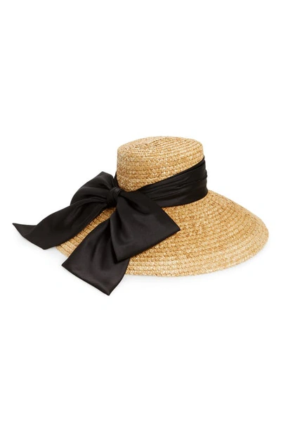 Shop Eugenia Kim Mirabel Straw Hat In Natural/ Black
