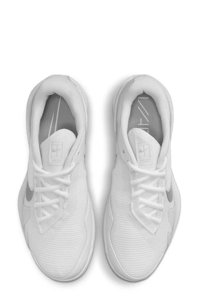 Shop Nike Court Air Zoom Vapor Pro Tennis Shoe In White/ Metallic Silver